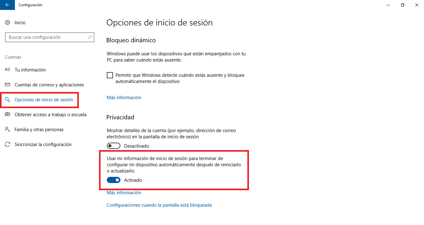 Como Desactivar La Reapertura De Programas Cuando Reinicies Windows 10 1112